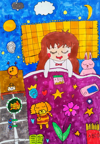 晚安儿童绘画简单