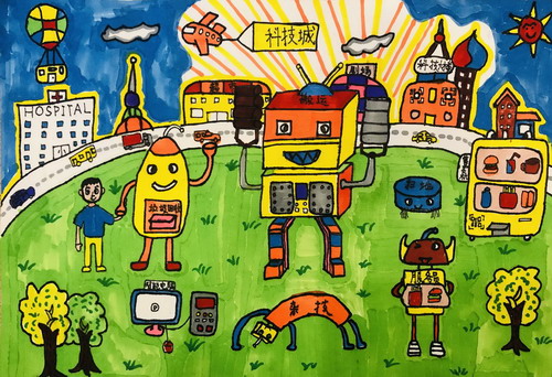 hello，未来科技画画作品