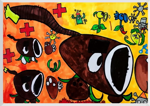 一起抗疫画简单又漂亮