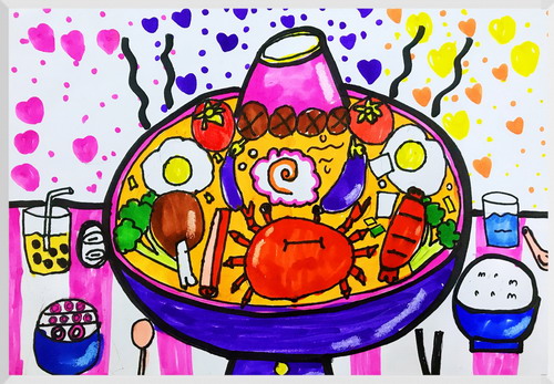 热腾腾的火锅儿童绘画简单