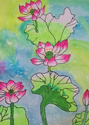 荷手绘画简单好看