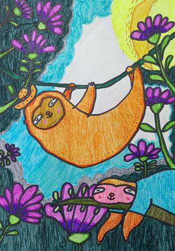 树懒儿童画获奖