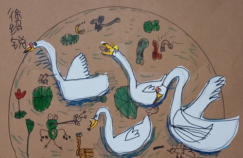 大白鹅绘画图片