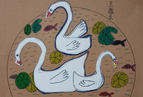 大白鹅画画图片