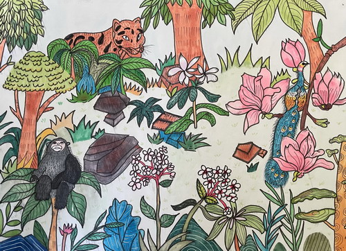 同一片蓝天下创意画简单好看