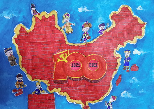 名族团结，共筑华夏儿童画创意