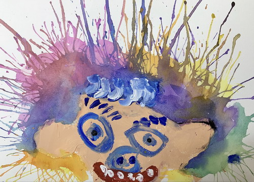 呐喊的我画简单又漂亮