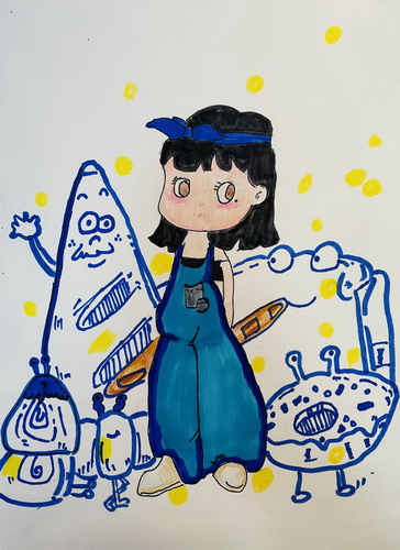 少女手绘画简单好看