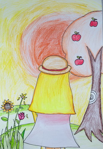 夕阳无限儿童画获奖