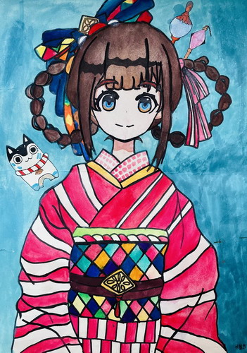 日服女孩手绘画简单好看