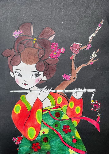 宫女儿童画图片