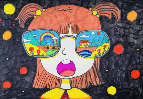 我眼中的世界手绘图片