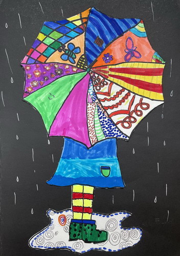 小雨伞手绘图片