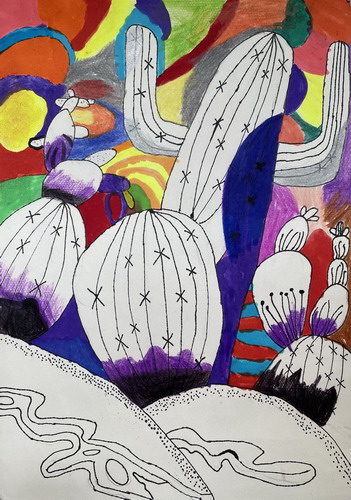 梦幻沙漠绘画一等奖