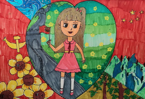 我的中国心儿童绘画简单