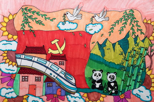 伟大的祖国绘画作品