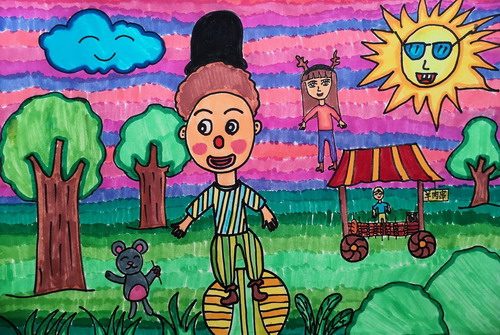 马戏团演出创意画