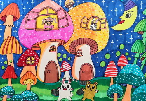 童话城堡绘画一等奖