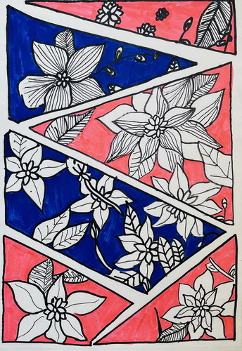 四季花手绘画一等奖