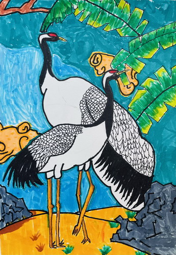 追梦彩鹤画画好看