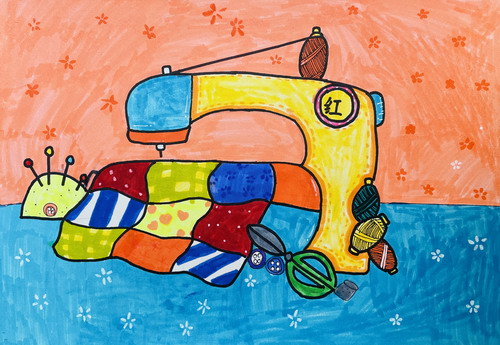缝衣机手绘画简单好看