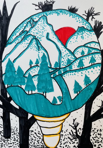 照亮这暗绿的世界画画作品