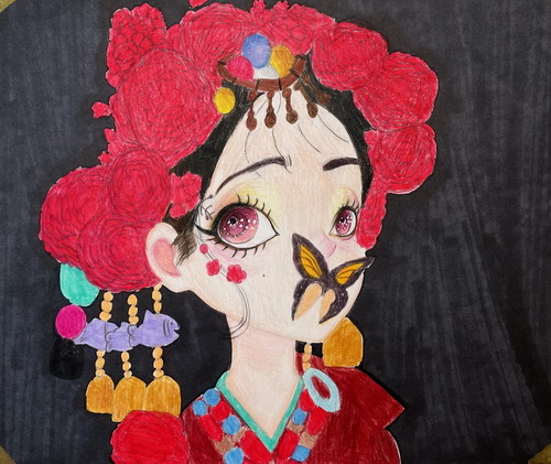 含香儿童画图片