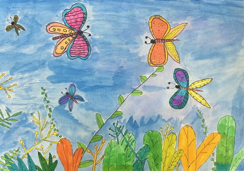 飞翔画简单又漂亮