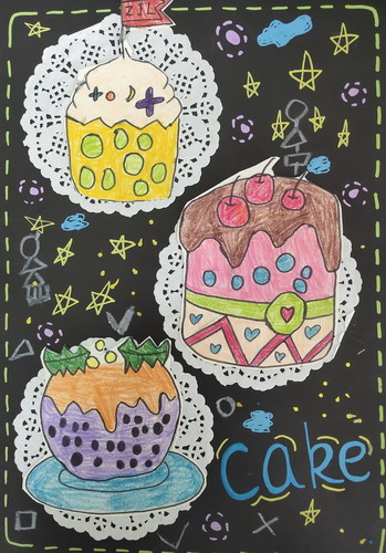 美味甜点儿童绘画简单