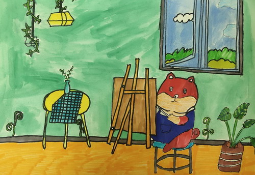 小画家手绘画图片