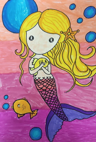 人鱼公主创意画一等奖