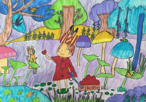 魔幻森林手绘画图片