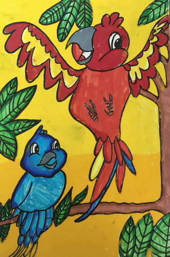 金刚鹦鹉儿童绘画简单