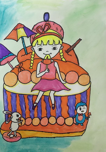 我爱冰淇淋儿童画创意