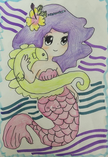 美人鱼儿童画