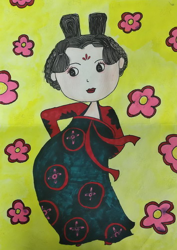 唐宫夜宴儿童画