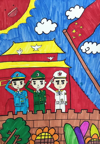 共和国万岁儿童画创意
