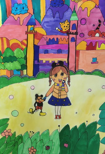 童话城堡手绘画图片