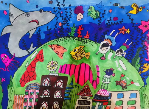 海洋世界儿童绘画一等奖