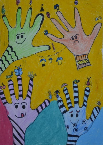 手掌画儿童绘画简单