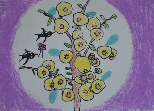 枇杷儿童画图片