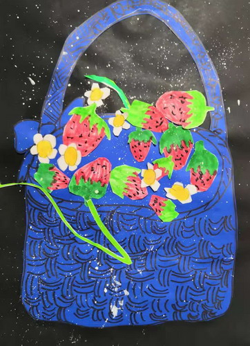 一筐草莓儿童画一等奖