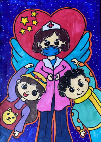 守护之心绘画作品