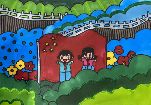 升国旗绘画获奖作品