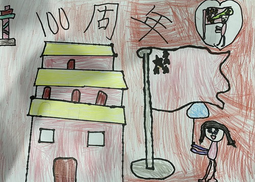 动物也爱国创意画简单好看