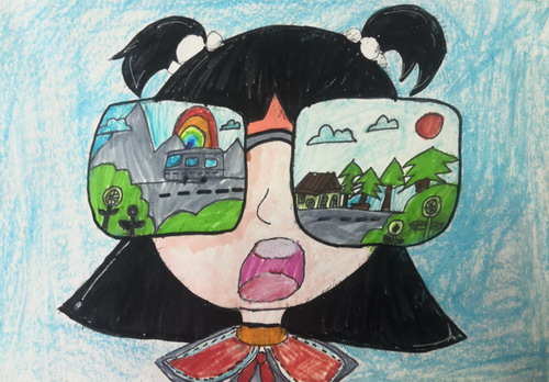 我眼中的五彩世界儿童画一等奖