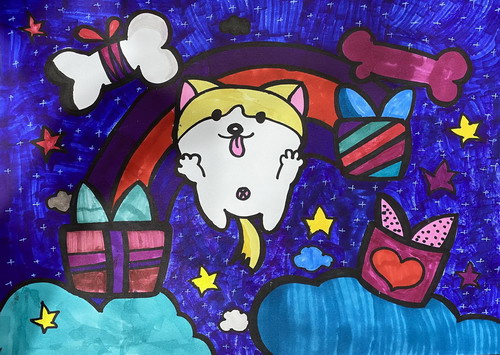 汪星人绘画一等奖