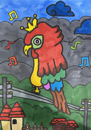 美丽的鹦鹉手绘画