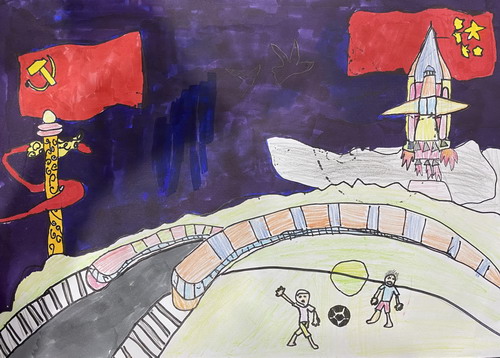 红旗飘扬创意画一等奖