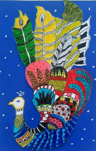 孔雀绘画一等奖